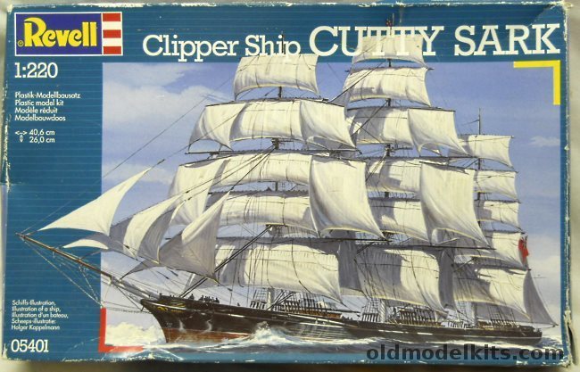 Revell 1/219 Cutty Sark Clipper Ship With Sails, 05401 plastic model kit